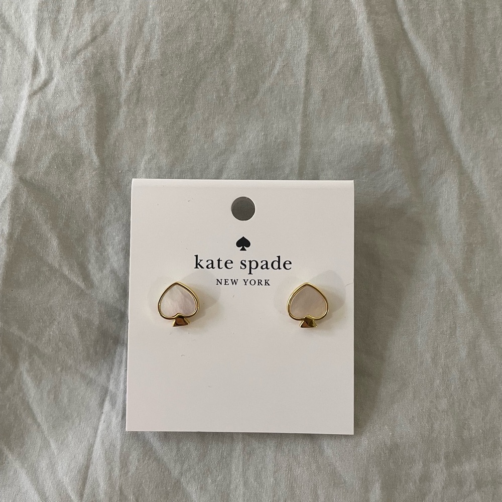 Kate Spade Signature Spade Studs in Mother of Pearl and Gold